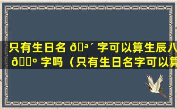 只有生日名 🪴 字可以算生辰八 🌺 字吗（只有生日名字可以算生辰八字吗女孩）